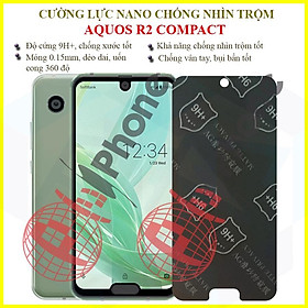 Dán chống nhìn trộm  dành cho Sharp Aquos R2 Compact - Dán cường lực dẻo nano 9H+