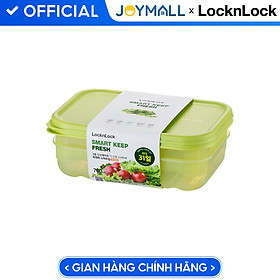 Bộ 2 hộp nhựa bảo quản thực phẩm LocknLock Smart Keep Fresh Food Container 760ML HLE5300NS2, Hàng chính hãng, giữ tươi mát đến 31 ngày - JoyMall