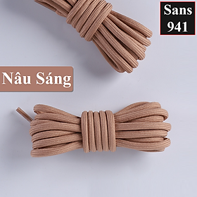 Dây giày thể thao sneaker đủ màu đủ size dài 100cm 120cm 140cm nam nữ bản tròn trơn cỡ to 5mm shoelaces 1 chiếc Sans941