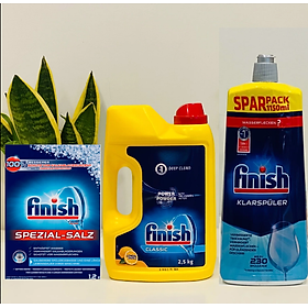 Combo Bột rửa bát finish 2.5kg+Muối rửa chén finish 1.2kg+nước bóng 1150ml