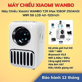 Mua Máy Chiếu Xiaomi WANBO T2R Max 1080P 250ANSI WIFI 5G LCD 40-120 inch - Hàng Chính Hãng - Màu Trắng