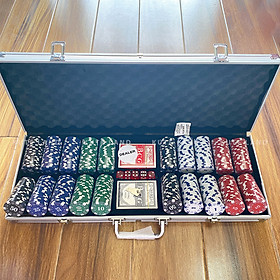 Vali Phỉnh Chip Poker Có Số 500 Chip 1,5,10,25,50 Loại Tiêu Chuẩn Las Vegas Hộp Nhôm Aluminium 