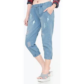 Quần jean nữ baggy lưng thun hàng made in Vietnam