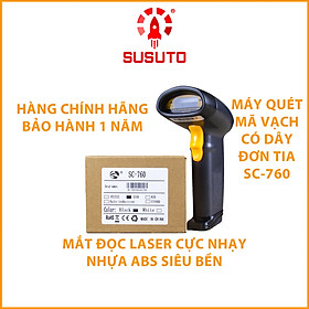 Máy QUÉT mã vạch cầm tay có dây đơn tia 1D SC-760  Hàng chính hãng