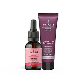 Bộ đôi dưỡng ẩm & trẻ hóa da Sukin (Tinh dầu tầm xuân Rosehip Oil 25ml + Kem dưỡng trẻ hóa da Purely Day Cream 20ml)
