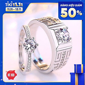 Nhẫn cặp nạm đá zircon BHN90