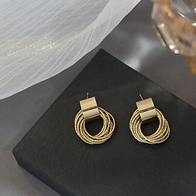 Bông tai khuyên tai nữ vòng mạ vàng thiết kế basic thanh lịch phụ kiện trang sức