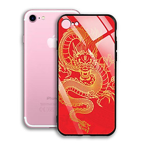 Ốp Lưng Họa Tiết Mạ Màu Vàng Ánh Kim cho điện thoại Iphone 7 / 8 - 03003 8006 DRAGON14 - Rồng dũng mãnh - Hàng Chính Hãng