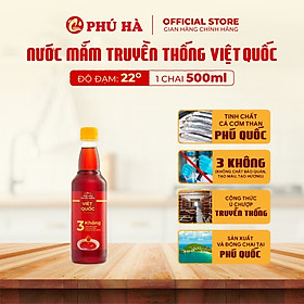 Nước mắm truyền thống Việt Quốc Phú Hà 22 độ đạm - 1 Chai 500ml
