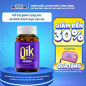 [Hộp 15v] Viên Uống Kích Thích Mọc Tóc Qik Hair For Women Ecogreen Giảm Rụng Tóc Cho Nữ