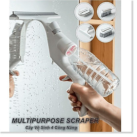 Cây Vệ Sinh lau kính 4 chức năng tích hợp bình xịt nước Multipurpose Scraper