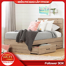 Giường ngủ gỗ hiện đại SMLIFE Snoop | Gỗ MDF dày 17mm chống ẩm | D206xR125xC100cm