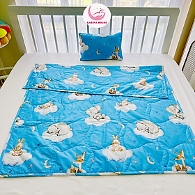 Bộ gối chăn cho bé Katina House, vải cotton satin hàn quốc đẹp, dày dặn, mềm mát, thấm hút tốt