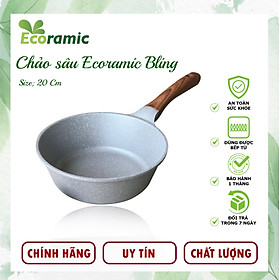 CAO CẤP Chảo chống dính bếp từ Ecoramic Bling 20cm - Loại sâu Phủ vân đá