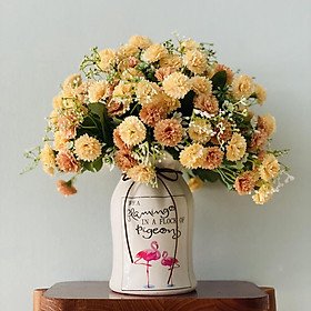 Lọ hoa gốm sứ 18cm hình hồng hạc độc đáo trang trí phong cách Bắc Âu, bình hoa decor Flowermini BH02
