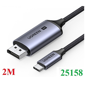 Cáp chuyển USB-C sang Displayport 1.4 8K 60Hz, 4K 240Hz dài 2m Ugreen 25158 - Hàng chính hãng