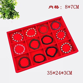Mua Khay Nhung 12 Ô Trưng Bày Trang Sức Trưng Bày Phụ Kiện Size 35x24x3cm