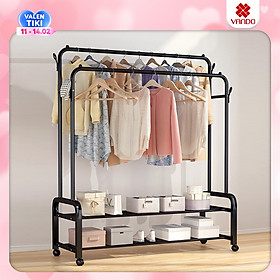 Mua Giá Treo Quần Áo Đôi 2 Thanh Giá Phơi Đồ Để Đồ Tiện Lợi Bằng Thép Carbon Sơn Tĩnh Điện VANDO