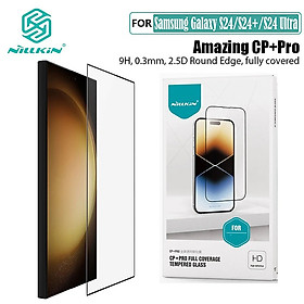 Dán kính cường lực màn hình cho Samsung Galaxy S24 Ultra / S24 / S24 Plus hiệu Nillkin CP+ Pro - Phủ Nano, vát cạnh 2.5D, mỏng 0.33mm, Chống Lóa, Hạn Chế Vân Tay - Hàng nhập khẩu