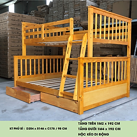 Mua  Miễn phí vận chuyển  lắp đặt  Giường tầng xuất khẩu York 1m2/1m6