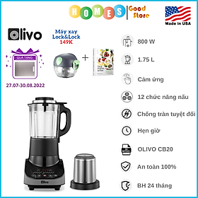 Máy Nấu Sữa Hạt Olivo CB20 Thương Hiệu Mỹ Cao Cấp Gồm 12 Chức Năng Tự Vệ Sinh Khử Khuẩn - Hàng Chính Hãng