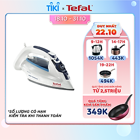 Bàn ủi hơi nước Tefal Smart Protect FV4980E0 -2600W (Trắng phối xanh) - Công nghệ tiên tiến Durilium AirGlide - Thích hợp cho mọi loại vải - Tiết kiệm năng lượng - Hàng chính hãng