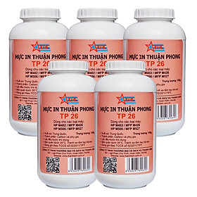 (BỘ 5 CHAI) Mực đổ Thuận Phong TP26 dùng cho máy in HP M402/ M506/ MFP M426/ MFP M527/ M501/ Canon LBP 212/ 214/ MF426/ 424 - Hàng Chính Hãng