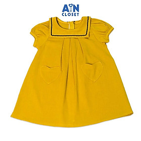 Đầm bé gái baby doll Vàng tim cổ thủy thủ thun cotton - AICDBGT5ROWL