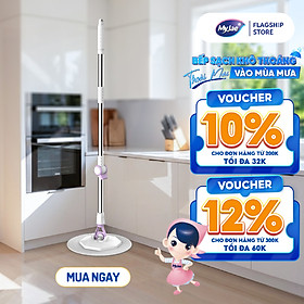 Cây Lau Nhà Đơn MyJae Sợi Microfiber Xoay 360 Độ Phù Hợp Cho Nhiều Loại Thùng Lau 134cm