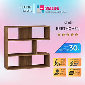 Kệ sách gỗ hiện đại SMLIFE Beethoven | Gỗ MDF dày 17mm chống ẩm | D90xR28xC85cm