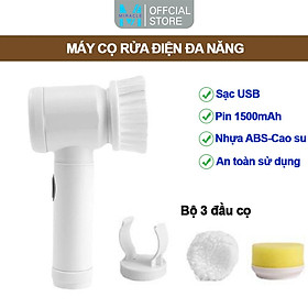 Máy Cọ Rửa Điện Đa Năng Sạc USB M1187, bàn chải Vệ Sinh Bếp, Bồn Rửa Mặt, Đánh Giày, đánh bóng Magic Brush với 3 đầu-K1854