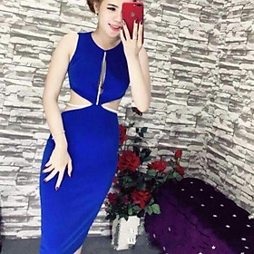 Đầm khoét eo sexy đính chuỗi cườm