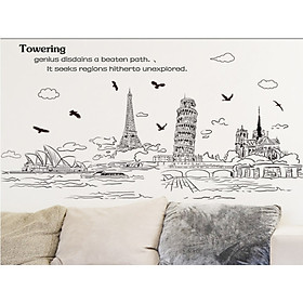 Decal dán tường thành phố kỳ quan am9261