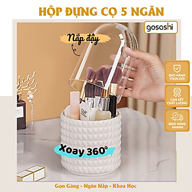 Mua Hộp Đựng Cọ Trang Điểm Sức Chứa Lớn Chống Bụi Có Nắp Xoay 360 Độ° Hộp Đựng Đồ Trong Suốt Có Thể Xoay Được Tiện Dụng