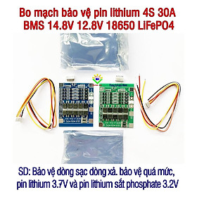 Mua Bo mạch bảo vệ pin lithium 4S 30A BMS 14.8V 12.8V 18650 LiFePO4 Cân bằng mạch tích hợp với cáp