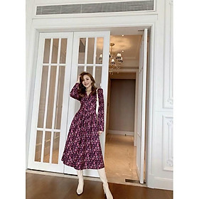 ĐẦM XOÈ VOAN HOA TAY DÀI SIÊU XINH - CÓ SIZE XL ĐẾN 64kg - S4MT580 mm đi chơi dự tiệc đám cưới, du lịch MM