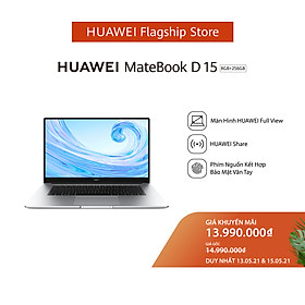 Laptop Huawei Matebook D 15 (8GB/256GB) - Hàng Phân Phối Chính Hãng