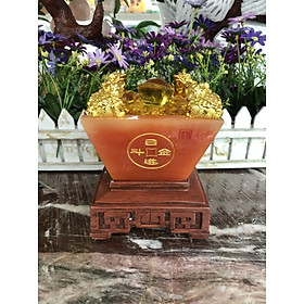 Bát Tụ Tài, Bát Tụ Bảo đá mã não đỏ Hút Tài, Hút Lộc, Chiêu tài nạp lộc - Cao 15 cm và 18 cm