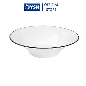 Đĩa JYSK nID sứ trắng bóng viền đen Ø24.3x5.5cm