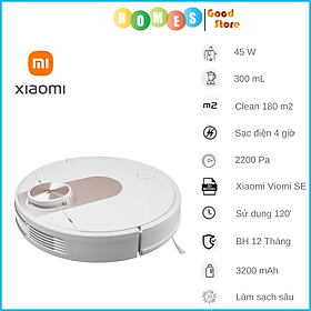 Mua Robot Hút Bụi Lau Nhà XIAOMI Viomi SE Làm Sạch Sâu  Diện Tích Làm Việc 120-150 m2  Cảm Biến Chống Rơi Rớt  Lưu Bản Đồ 5 Tầng  Lực Hút 2200 Pa - Hàng Chính Hãng