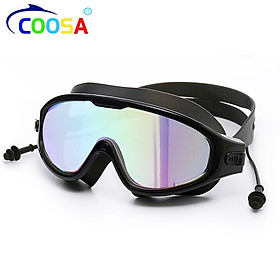 Kính bơi người lớn Coosa 820 thiết kế Panorama, không gọng, chống sương, chống tia UV bền đẹp - Đen