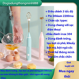 Mua Máy đáng trứng cầm tay mini 3 tốc độ thông minh dùng pin lithium 2200ma rất tiện lợi và an toàn về điện.
