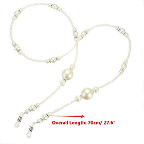White Pearl Beaded Eyeglass Spectacle Glasses Chain Neck Holder Cord Lanyard