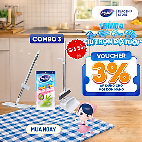 SỐ LƯỢNG CÓ HẠN - Bộ 3 món dụng cụ lau dọn gia đình tiện lơi, thông minh, tiết kiệm thời gian