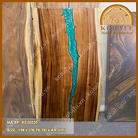 Mặt gỗ me tây nguyên tấm kết hợp với nhựa epoxy cực đẹp