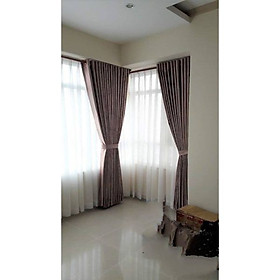 Mua Rèm cửa vải LUCYM39-7 có thanh treo hợp kim nhôm màu vân gỗ đầu tròn - cao cố định 2m8