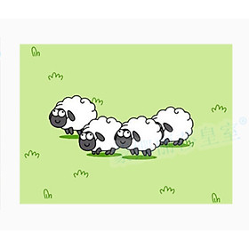 Mua Tranh thêu chữ thập Đàn cừu xinh xắn 62746  kích thước 65 x 50 cm  thêu kín