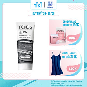 Sữa Rửa Mặt Pond's Đất Sét Khoáng Detox Dạng Hạt (90g)