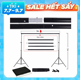 Bộ Phông Nền Chụp Ảnh Studio Đứng Với Túi Đựng Ghim Cài Và Phông Nền Không Dệt Trắng Đen Kích Thước 1.6m*3m Andoer