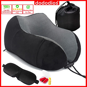 Gối Ngủ Văn Phòng Chữ U Tặng Kèm Bịt Mắt Bịt Tai Cao Cấp – Bộ Gối Ngủ Du Lịch Tựa Đầu Chống Mỏi Chất Liệu Memory Foam Mật Độ Cao Hàng Chính Hãng Dododios
